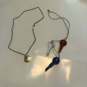 Gemini necklace and key necklace